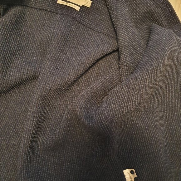 Schnaydermans Navy Wool Waffle Boxy Shirt Jacket - Picture 7 of 8